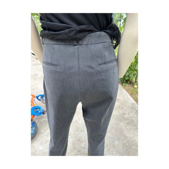 Esprit Brushed Grey High Waist Ankle Pants Trousers 4 Pocket Sz 10 - Picture 7 of 16